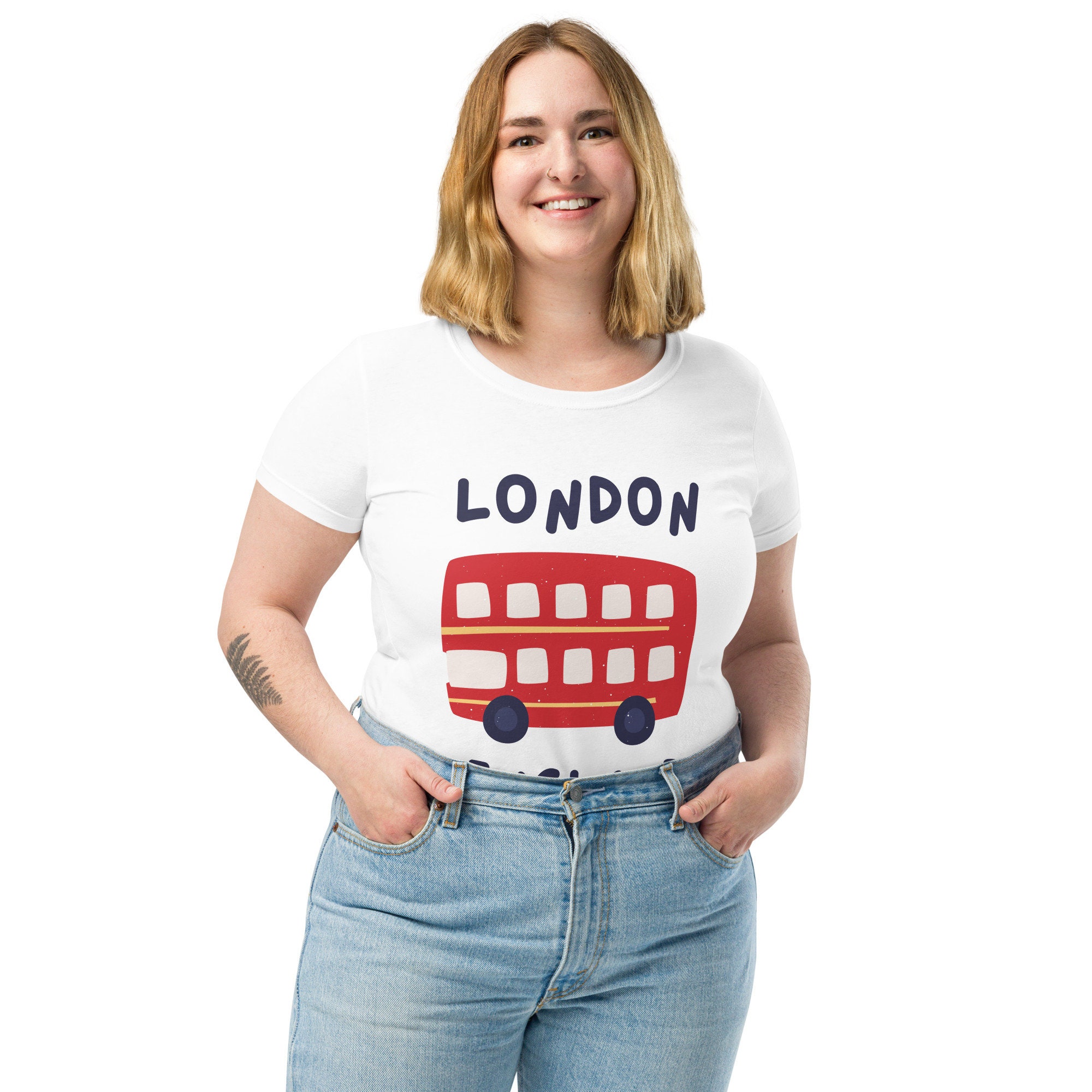 Discover London England London Bus Stop Printed Souvenir t-shirt