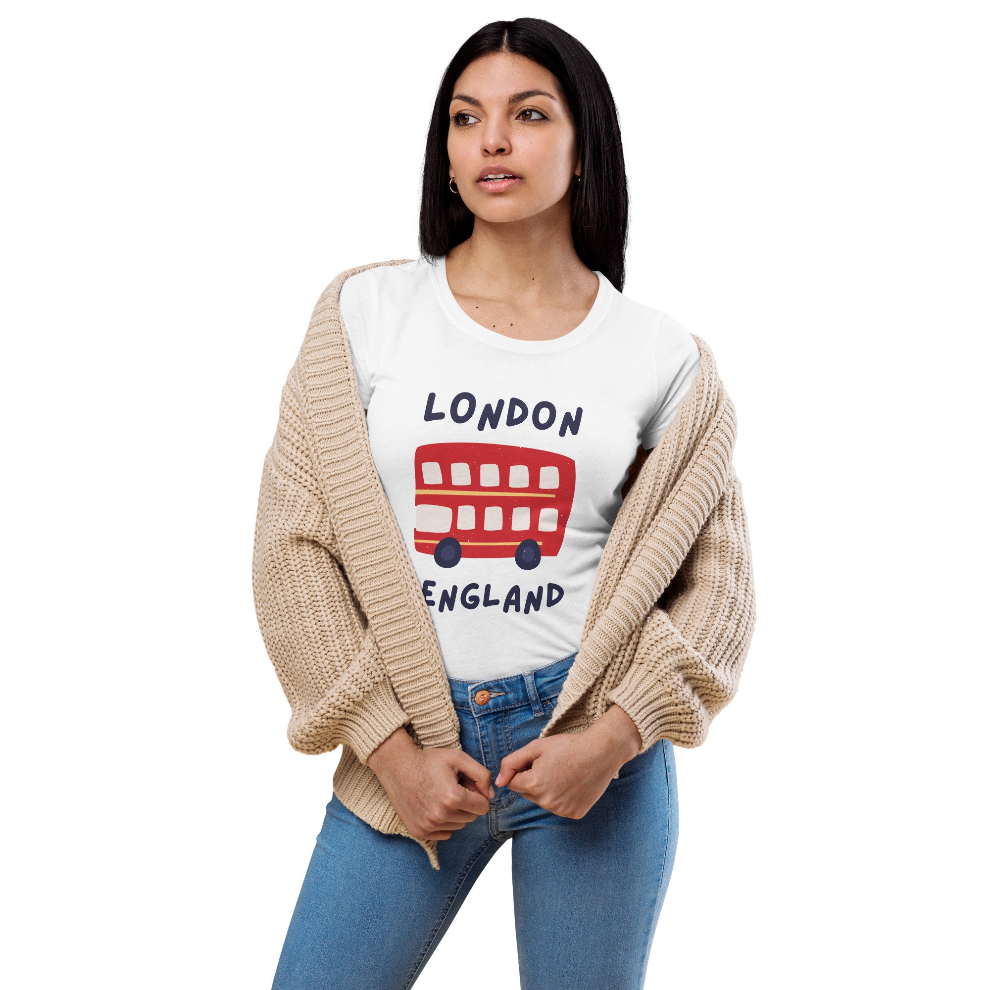 Discover London England London Bus Stop Printed Souvenir t-shirt