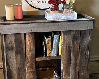Sofa Table-Wood Cabinet-Primitive - Kitchen Accent-Barn wood--Rustic Furniture