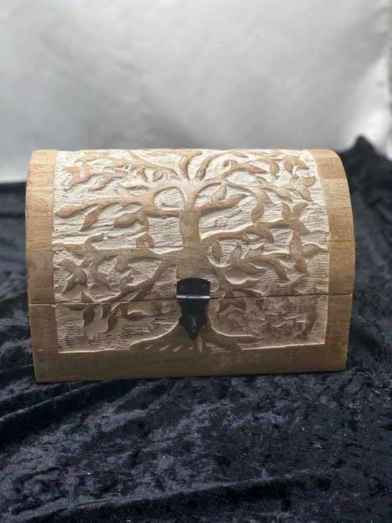 Hand Carved Wood Boxtree of Lifeunique Etsy