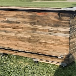 Handmade Reclaimed Wood L-Shaped Bar: Man Cave Decor