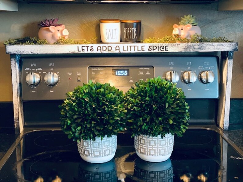 Over the Stove Spice Rack Rustic Kitchen Spice Rack Stove Etsy