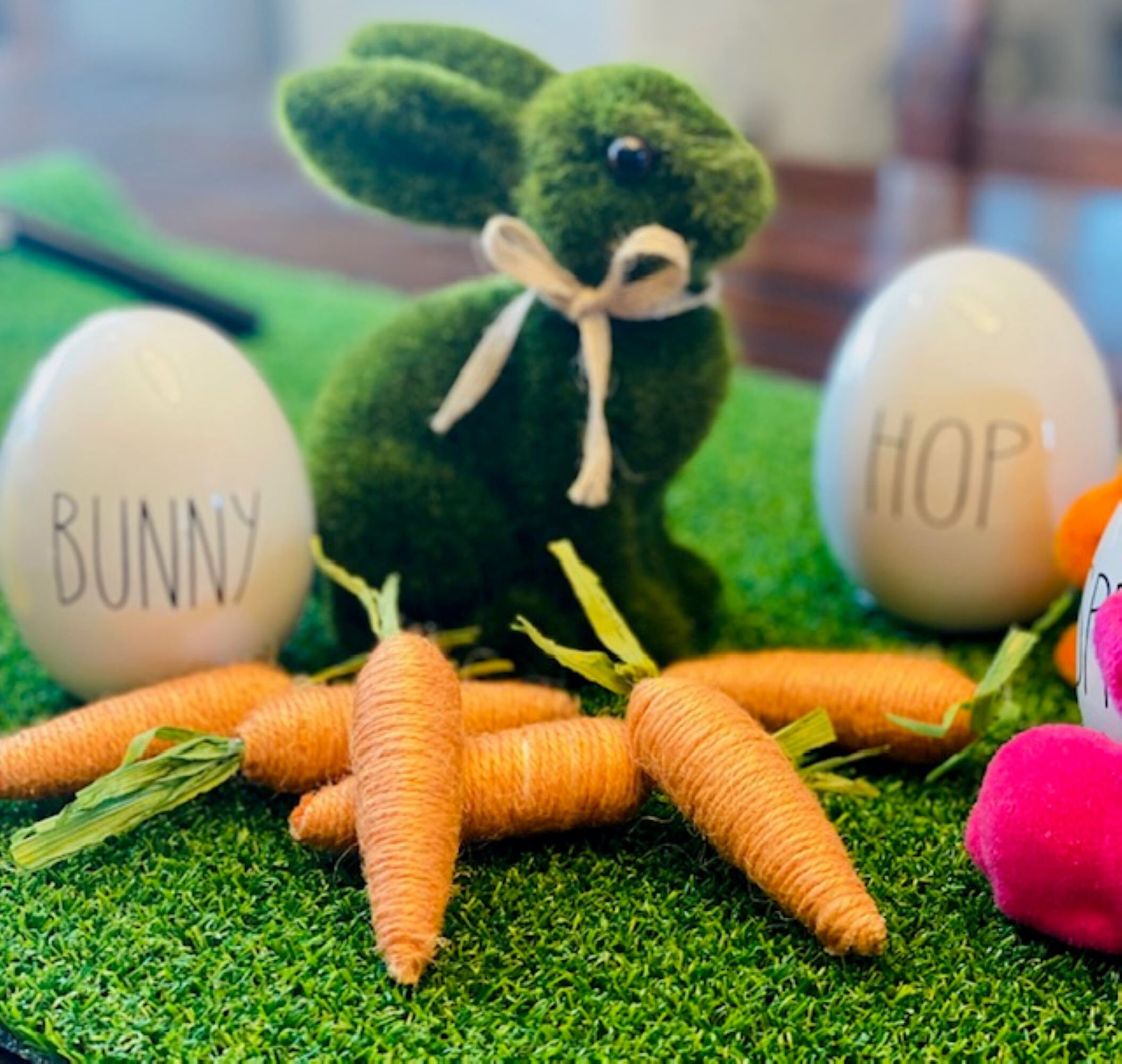 Faux Moss Bunnyfaux Grass Bunnytier Tray Decoreaster Etsy