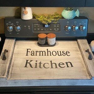 Couvercle de cuisinière-couverture de cuisinière-planche à nouilles-couverture de poêle à bois-couverture de cuisinière électrique-housse de cuisinière de ferme-décor de ferme-décor de cuisine-cadeau