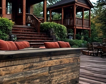 Reclaimed Wood Bar: Handmade Rustic Man Cave Bar