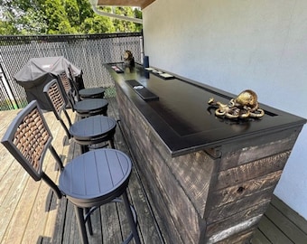 Bar-outdoor bar-home bar-indoor bar-basement bar-bars-wood bar-rustic decor-Barn wood-Man Cave Bar-Primitive-Handmade Furniture & Decor