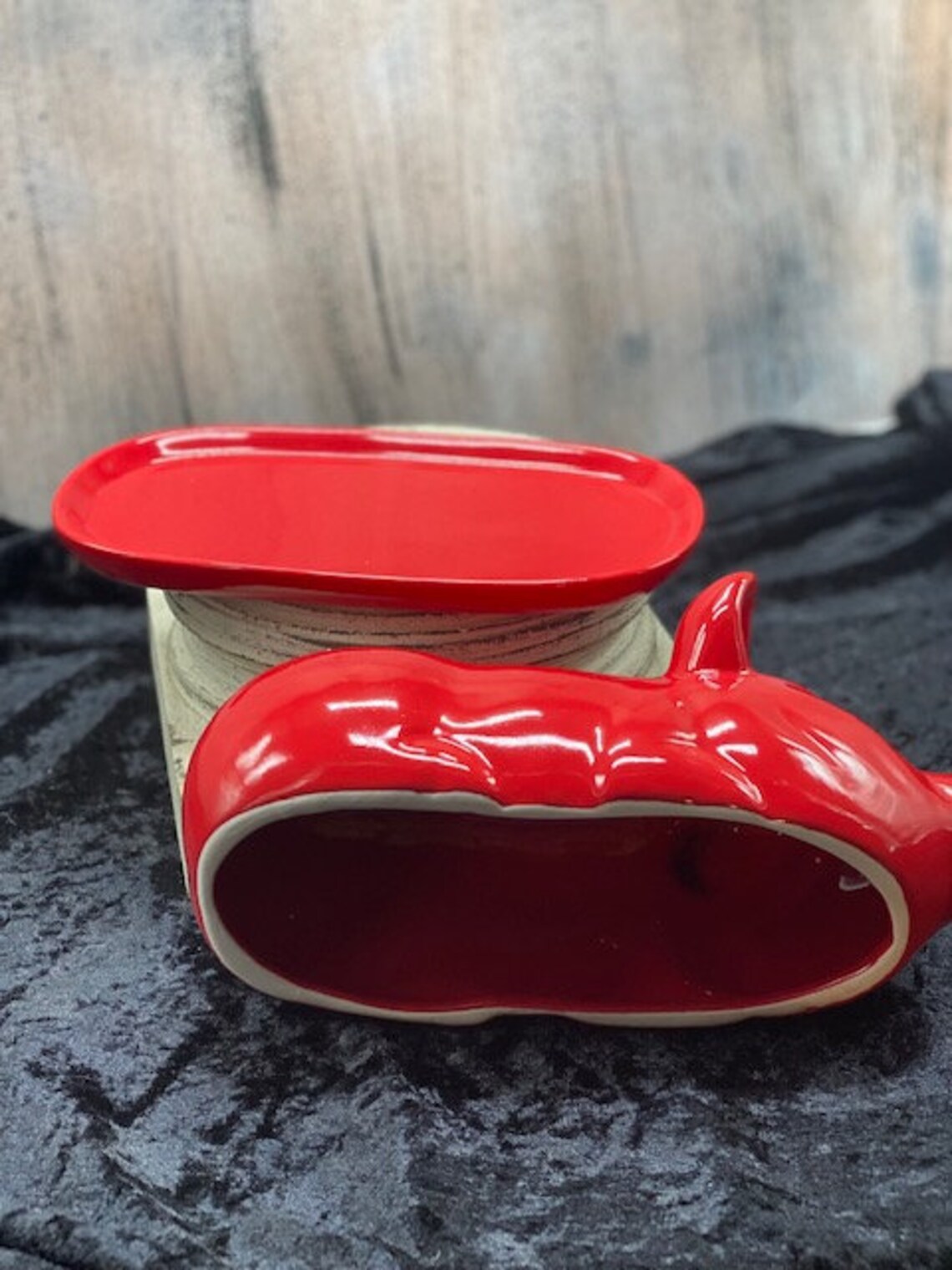 Pig Butter DishCeramic butter dishpig decorred Etsy