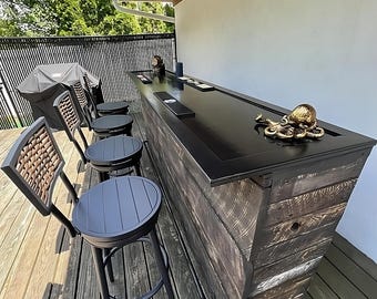 Rustic Wood Bar: Indoor/outdoor Home Bar, Speakeasy Theme - Main Image