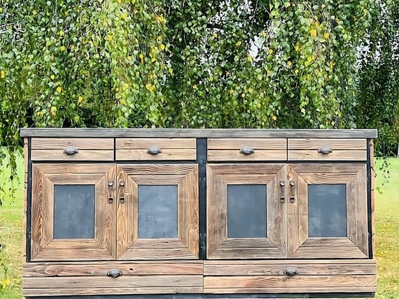 Handmade Reclaimed Wood Buffet: Rustic Dining Room Sideboard