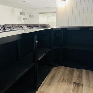 Handmade L-shaped Barnwood Bar – Custom Rustic Indoor Outdoor Home Bar ...