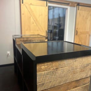 Rustic Wood Retail Counter: Multi-level Checkout Reception Desk - Etsy