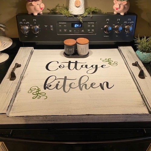 Rustic Farmhouse Stove Top Cover. Stove Top Board. Noodle Etsy
