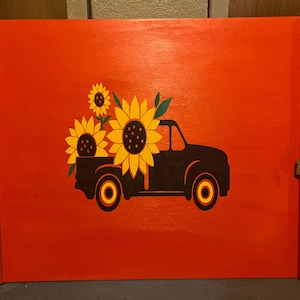 Couvercle de poêle-couvercle de poêle-planche de nouilles-camion de ferme-décoration de cache de poêle de ferme-décor de ferme-décor de cuisine-cadeau fête des mères-cadeau de mariage