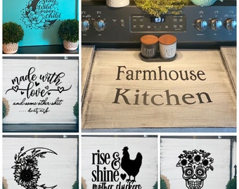 Stove Cover-Stove Top Cover-Noodle Board-Farm Truck Decor-Farmhouse stove cover-Farmhouse Decor-Kitchen Decor-Mothers Day Gift-Wedding Gift