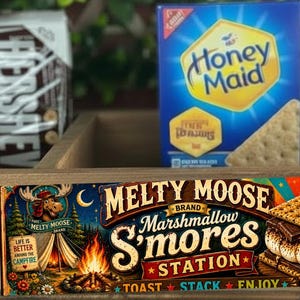 Handmade S'mores Station Decor Box: Rustic Camping Fire Pit Storage