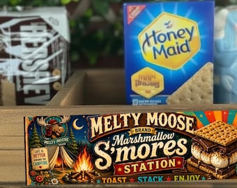 Caja decorativa para estación de S'mores hecha a mano: almacenamiento rústico para fogatas de camping