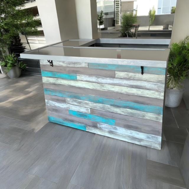 Coastal Wood Bar: Beach Theme, Indoor/Outdoor Patio Bar