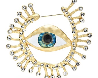 Großes blaues Auge runde Broschen, Frauen Unisex neues Design Charming Eyes Party Büro Brosche Pin, Geschenke