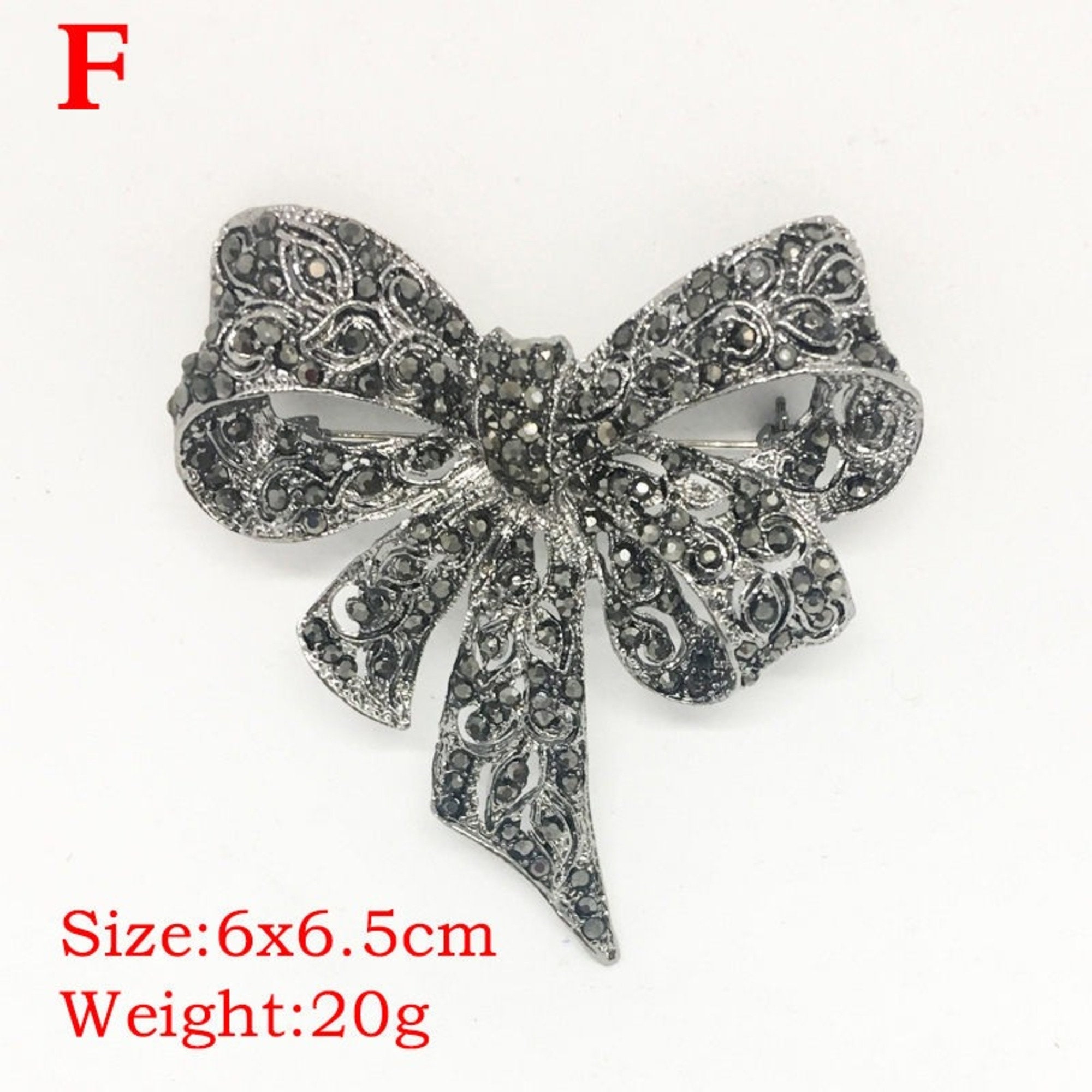 Rhinestone Black Flower Brooches for Women Vintage Antique Brooch Pin  Elegant Exquisite Brooches Gift