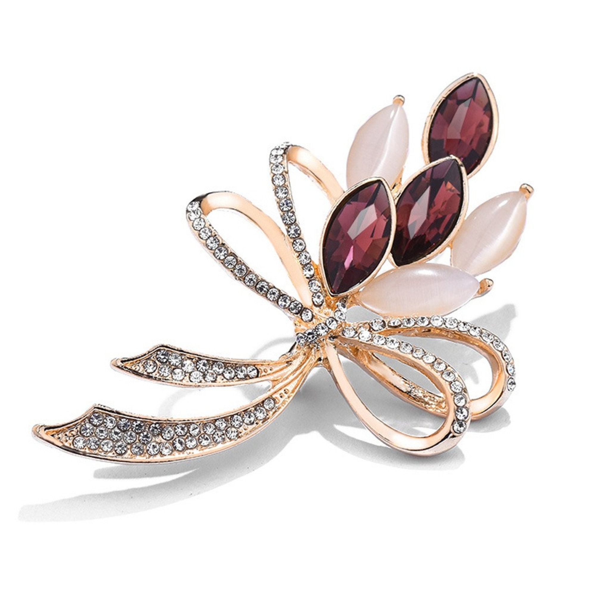 Fashion Opal Stone Flower Brooch Pin Garment Accessories Birthday Gift  brooches for women rhinestone brooch Pin