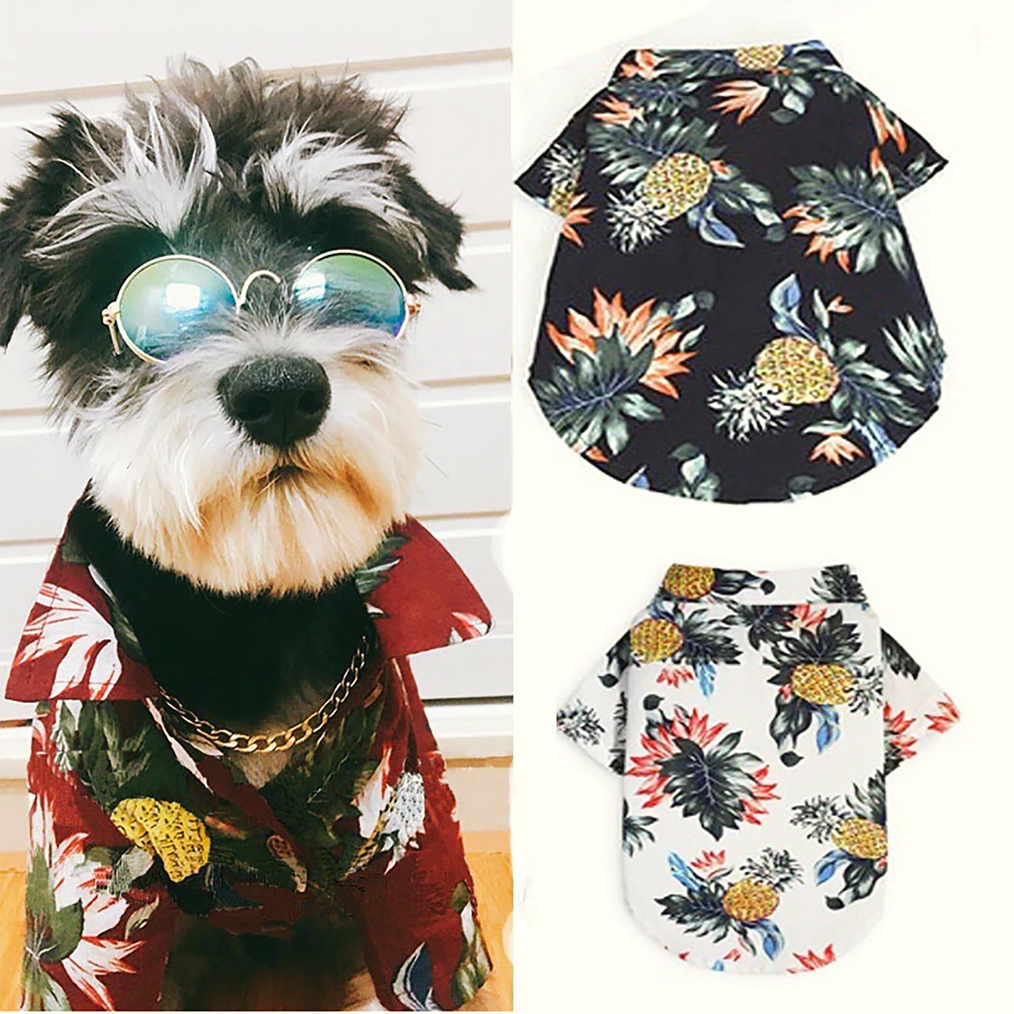 Summer Pet Printed Clothes For Dogs Floral Beach Cotton Shirt Etsy