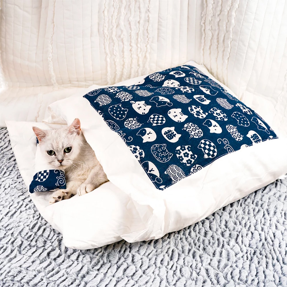 Japanese Cat Bed Warm Cat Sleeping Bag Deep Sleep Winter Etsy