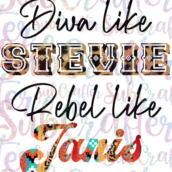 Stevie Nicks / Janis Joplin fan art PNG DIGITAL DOWNLOAD diva like Stevie rebel like Janis