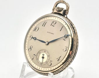 Vintage Pocket Watch-E Howard Series 7, 12s, 17 Jewel, Circa 1922 in White GF, Factory Case. Excellent Condition! Runs well. Great Gift!!