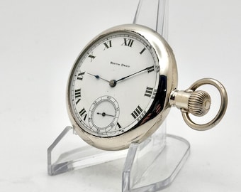 Vintage Pocket Watch-South Bend, 16s, 17 Jewel, Circa 1907. In Shiny, Nickel, Display Case. Running very well. Daily Carry or a Great gift!
