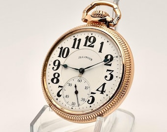 Vintage Pocket Watch-Illinois Bunn Special 60-Hr Classic Railroad Grade, 16s, 21 Jewel, Circa 1927. In a GF Factory Case. Great Gift!