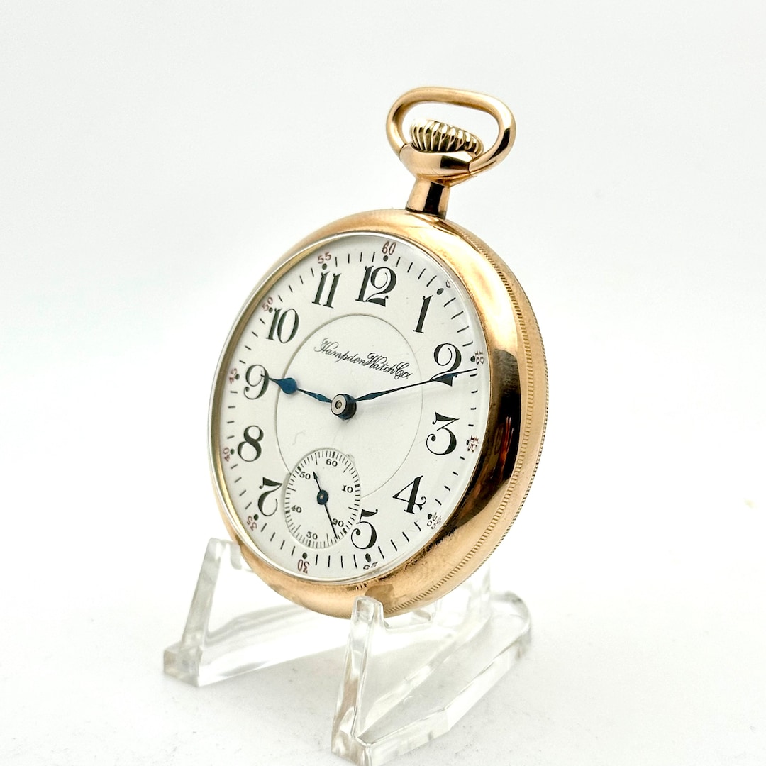 Vintage Pocket Watch-hampden, 16s, 'railway' Model, 17 Jewel