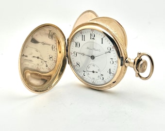 Vintage Pocket Watch-Illinois, 16s, 15 Jewel, Hunting Movement in Carved Gold-Filled Case, Circa 1909. Very Good Condition. Ready to Wear!