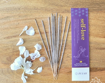 Self Love Incense Sticks, 100% Natural, Vegan, Hand rolled, No perfumes, Herbal, Meditation, Insense Insence Inscent Encens Incienso