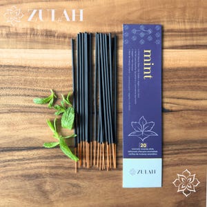 Mint Incense Sticks: Fresh Herbal Aroma, Mental Clarity - 20 Pack