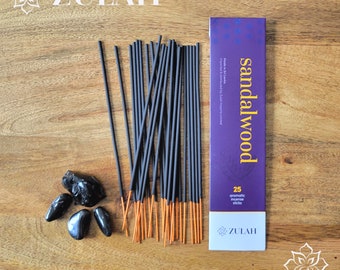 Sandalwood Incense Sticks, 25 sticks, Cleansing, Manifesting, Meditation, Yoga, Reduce Stress and Anxiety, Spiritual Insense Insence Encens