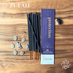 Protection Incense Sticks | Frankincense + Cinnamon | Energy Clearing | Spiritual Shield | Vegan | Non-Toxic | 20 Pack