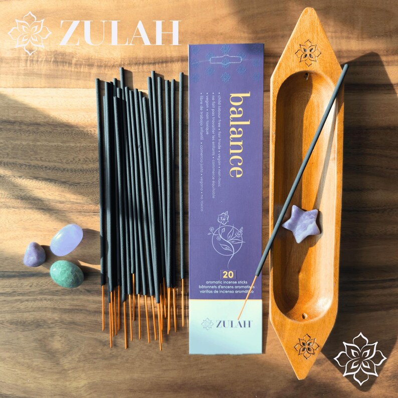 Chakra Healing Incense Sticks: Grounding, Vegan, Non-Toxic - 20 Pack 1Pack+LightMahogany