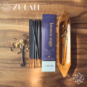 Clove & Cardamom Incense Sticks: Warm Spicy Aroma, Vegan, Handmade 1Pack+LightMahogany