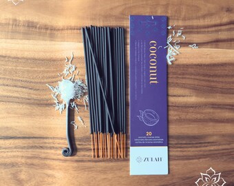 Coconut Incense Sticks: Sweet Tropical Aroma, Handmade Vegan Relaxation