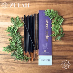 Sweet Cedar Incense Sticks: Earthy, Vegan, Non-Toxic - 20 Pack