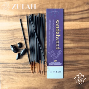 Sandalwood Incense Sticks | Grounding Scent for Meditation, Protection and Stress Relief | Vegan and Non-Toxic | 20 Pack | Outdoor Safe