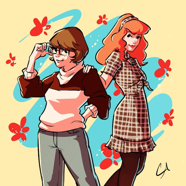 Scooby Doo Daphne & Velma Print (8x8)