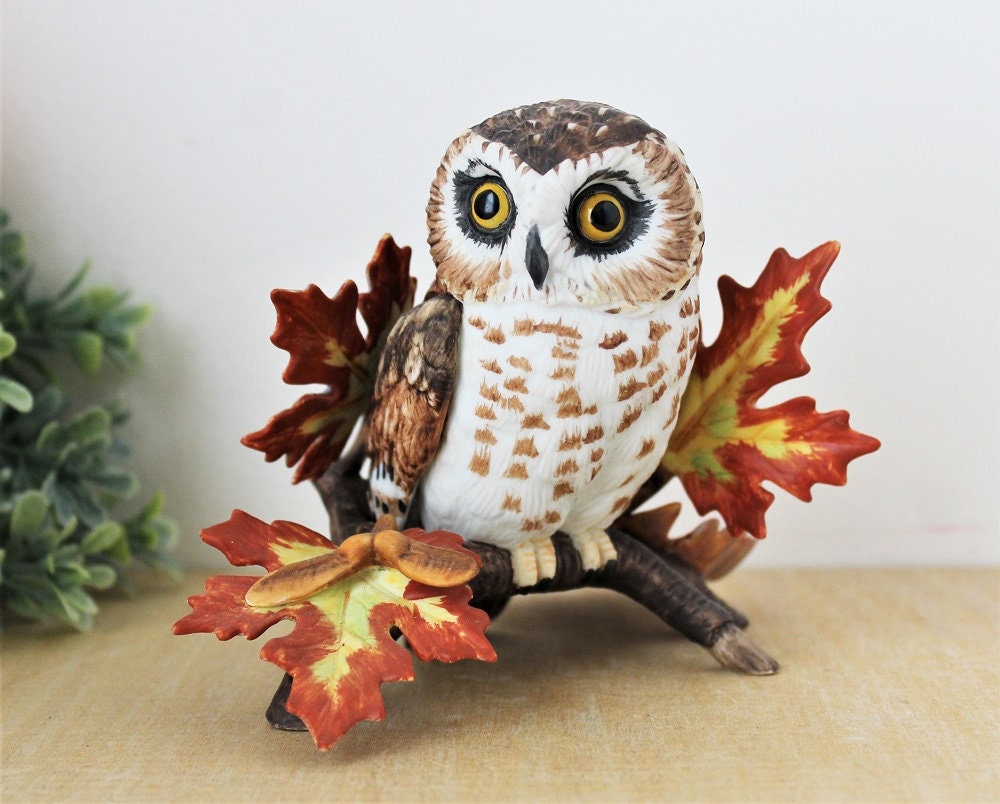 LENOX Owl Figurine: Saw Whet Owl, Fine Porcelain Figurine, Vintage
