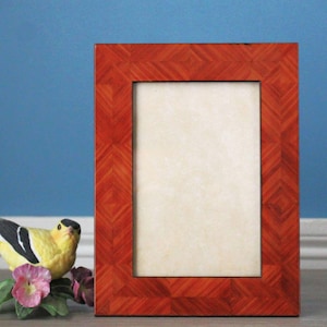 Inlay Wood Picture Frame, 4x6 Window, Photo Frame with Glass &  Easel Back, Inlaid Wooden Veneer, Marquetry Design, Made in Italy, Vintage
