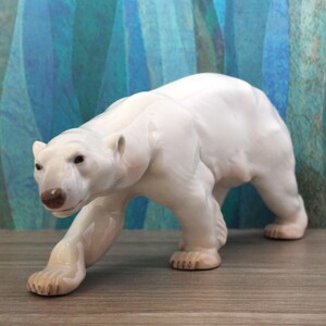 Large B&G Polar Bear Figurine: Hand-painted Copenhagen Porcelain