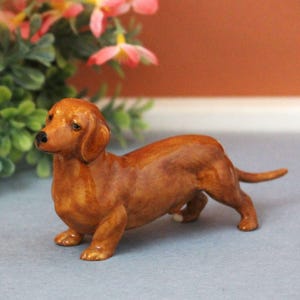 Vintage Royal Worcester Dachshund Figurine: Repaired Tail, Collectible Bone China
