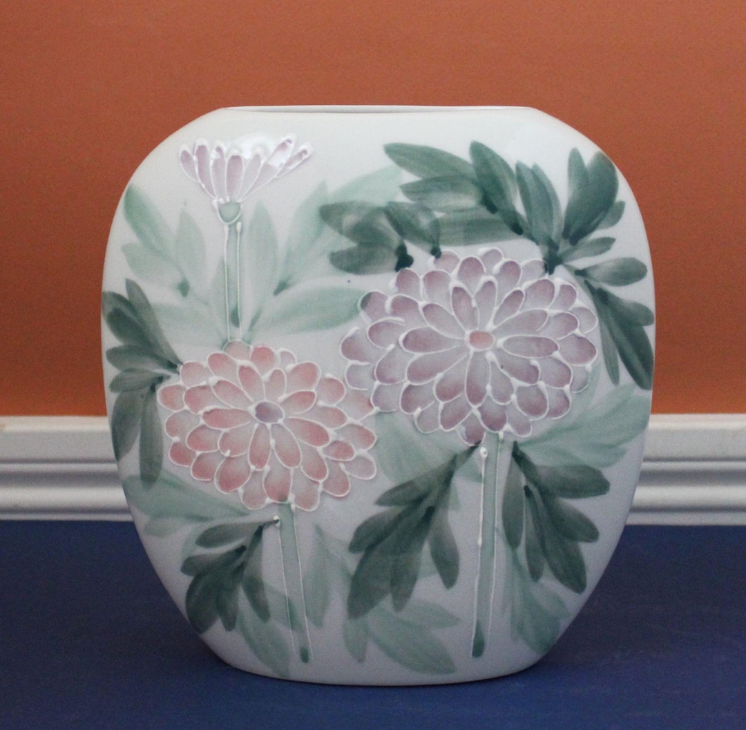 Vintage Vase by ANDREA by SADEK: Hand-painted Porcelain, Floral