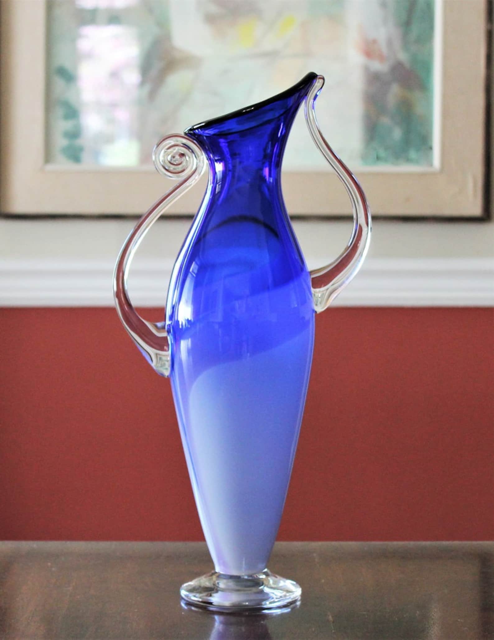 16 Tall Artisan Glass Vase by Alex Brand Contemporary Etsy