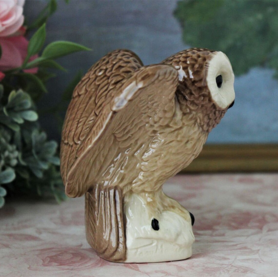 Owl Figurine HEREDITIES England Charm of Creamware Porcelain Etsy