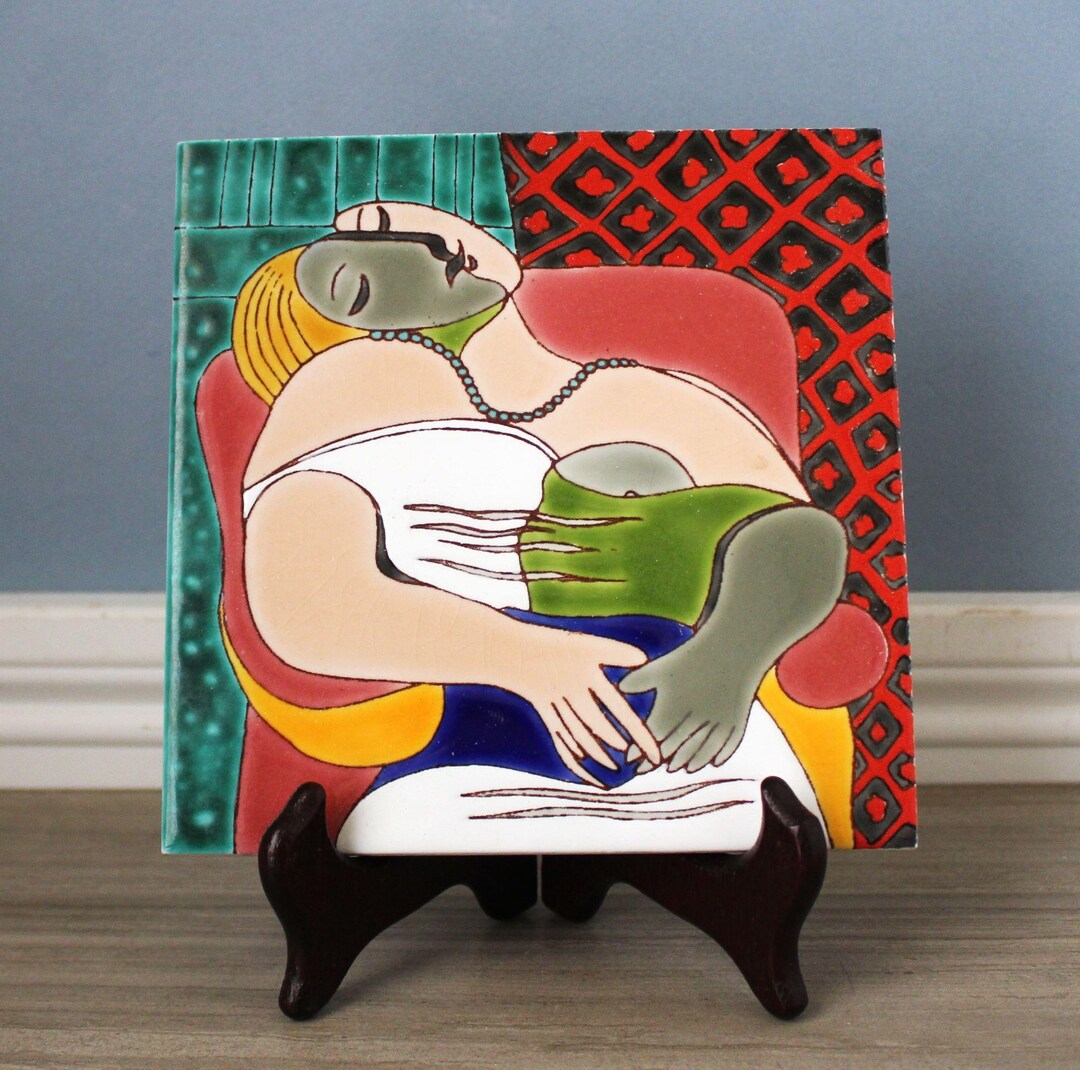 Artisan Tile & Stand, Picasso Art, the Dream, 6x6 Tile Wall Art ...